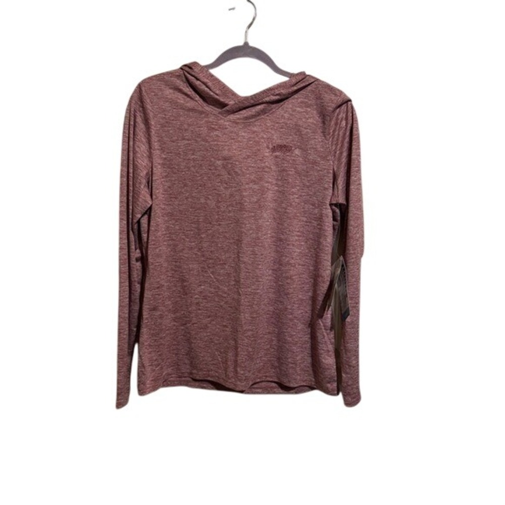 Hooey Womens Lightweight Peached Jersey Hoodie Heather Burgundy Athletic‎ Fit M